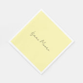 Cream Color Plain Elegant Script Calligraphy Name スタンダードランチョンナプキン (角)