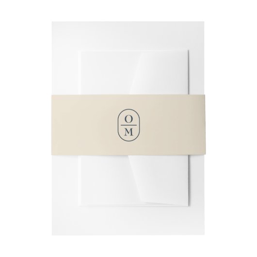 Cream | Couple Monogram Wedding Invitation  招待状ベリーバンド (正面例)
