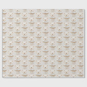 Cream Cupcake Bears Birthday ラッピングペーパー (フラット)