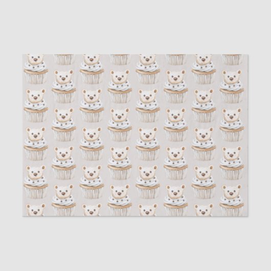 Cream Cupcake Bears Birthday 薄葉紙 (正面)