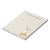 Cream Cute Sweet Orange Fox ノートパッド (回転)