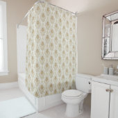 Cream Damask Shower Curtain Vintage-Inspired Touch シャワーカーテン (インサイチュ)