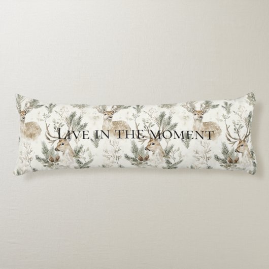 Cream Deer Woodland Animals Christmas   ボディピロー (正面)