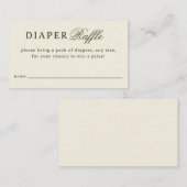 Cream Diaper Raffle Baby Shower エンクロージャーカード (正面/裏面)