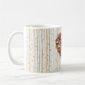 Cream Dots Stripes First Coffee Beans Heart コーヒーマグカップ (左)