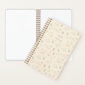 Cream Duck Wildflower Pattern Personalized Name ノートブック (内側)