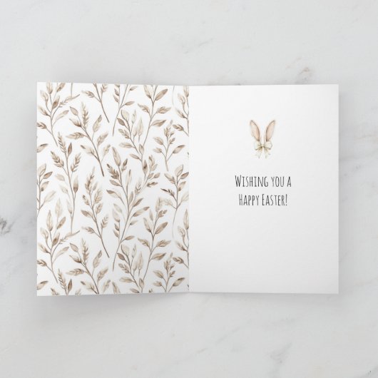 Cream Easter Bunny Rabbit Ears カード (内部)