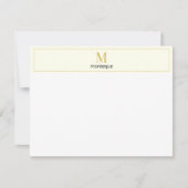 Cream Elegant Serif Personalized Monogram ノートカード (正面)