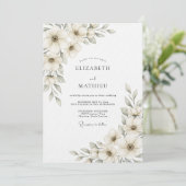 Cream Ethereal Botanical Wedding 招待状 (スタンド正面)