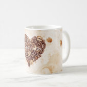 Cream First Coffee Beans Heart コーヒーマグカップ (正面右)