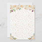 Cream Floral Blonde Hair Princess Birthday Party 招待状 (裏面)