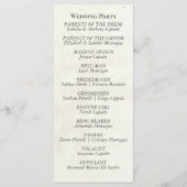 Cream Floral - Cream Wedding プログラム (裏面)