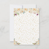 Cream Floral Dark Skin Princess Sweet Sixteen 出欠カード (裏面)