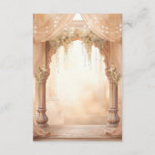 Cream Floral Indian Mandap Hindu Wedding Details エンクロージャーカード (裏面)
