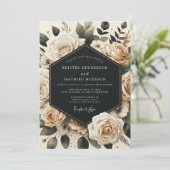 Cream Floral Opulence Wedding 招待状 (スタンド正面)