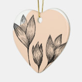 Cream Floral Ornament セラミックオーナメント (左)