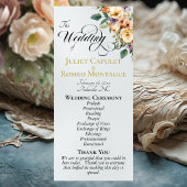 Cream Floral - Pearl White Wedding プログラム