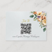 Cream Floral, QR Code - Pearl White エンクロージャーカード (裏面)