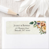 Cream Floral Return Address ラベル (インサイチュ)