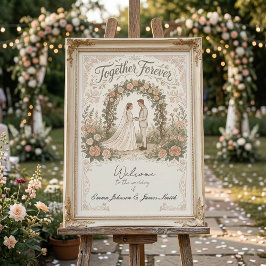 Cream Floral Wedding Poster ポスター