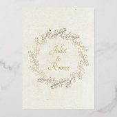 Cream Floral & Wreath Monogram - Cream 箔招待状 (裏面)