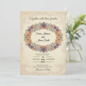 Cream Floral Wreath Wedding Invitation 招待状 (スタンド正面)