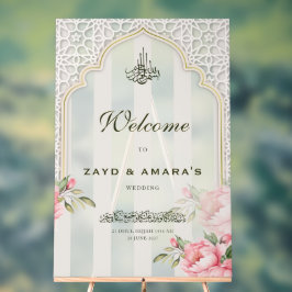 Cream & Florals Islamic Wedding | Acrylic Sign アクリルサイン