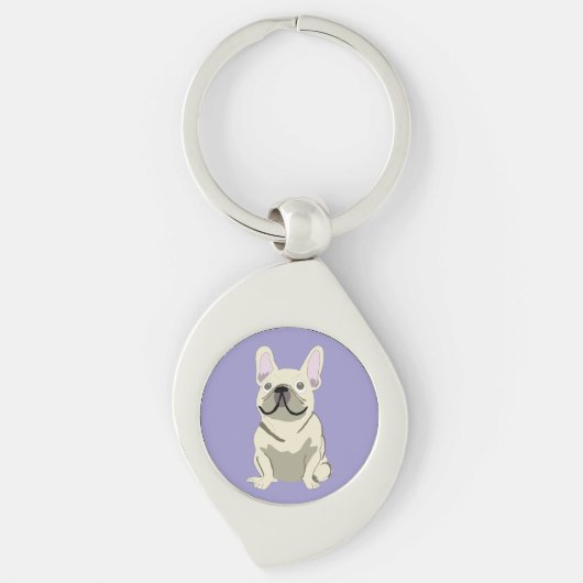 Cream French Bulldog,  キーホルダー (正面)