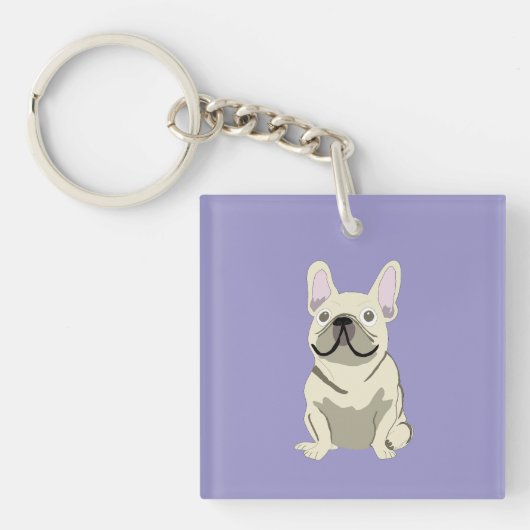 Cream French Bulldog,  キーホルダー (正面)