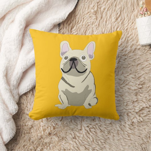 Cream French Bulldog クッション (ブランケット)