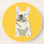 Cream French Bulldog コースター (正面)