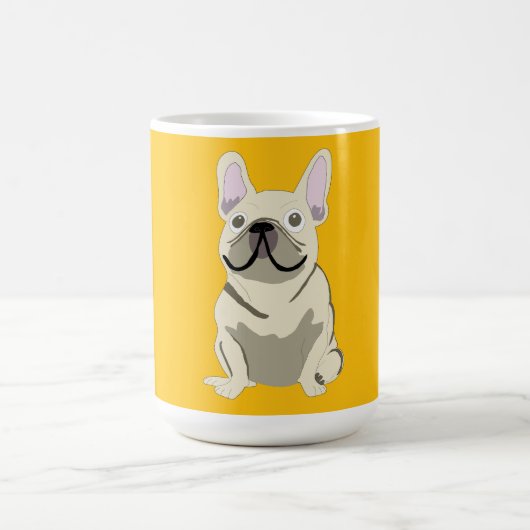 Cream French Bulldog コーヒーマグカップ (中央)