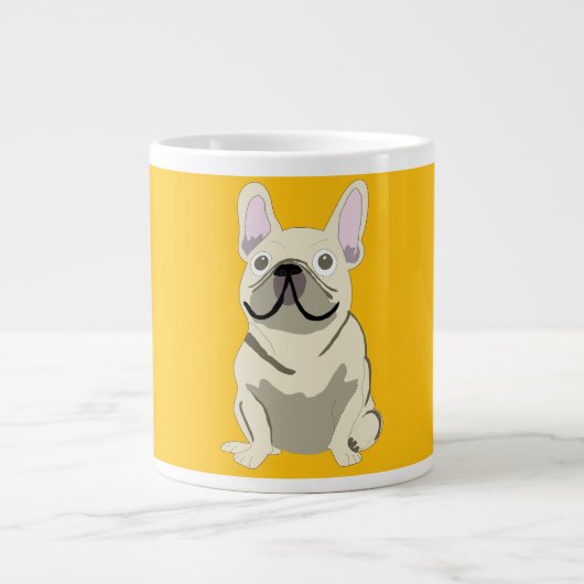 Cream French Bulldog ジャンボコーヒーマグカップ (正面)