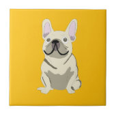 Cream French Bulldog タイル (正面)