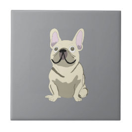 Cream French Bulldog,  タイル