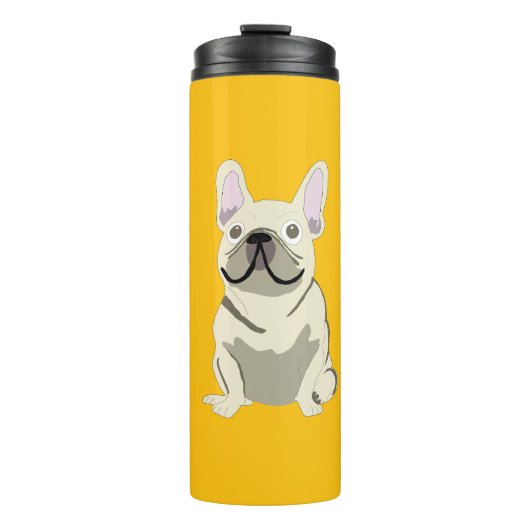 Cream French Bulldog タンブラー (正面)