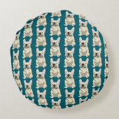 Cream French Bulldog ラウンドクッション (裏面)