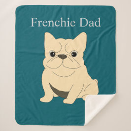 Cream French Bulldog, Frenchie Dad シェルパブランケット