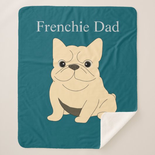 Cream French Bulldog, Frenchie Dad シェルパブランケット (正面)