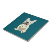 Cream French Bulldog, I Love my Dog タイル (側面)