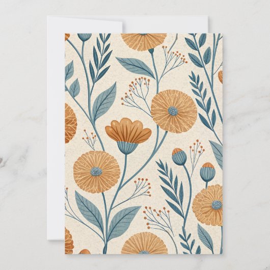 Cream Garden Botanical Baby Shower 招待状 (裏面)