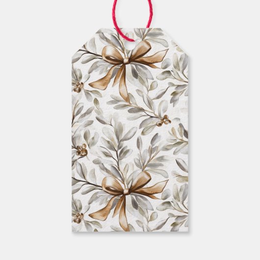 Cream Gingerbread Christmas Bow ギフトタグ (裏面)