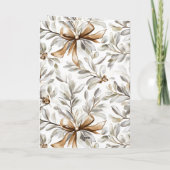 Cream Gingerbread Christmas Bows カード (裏面)