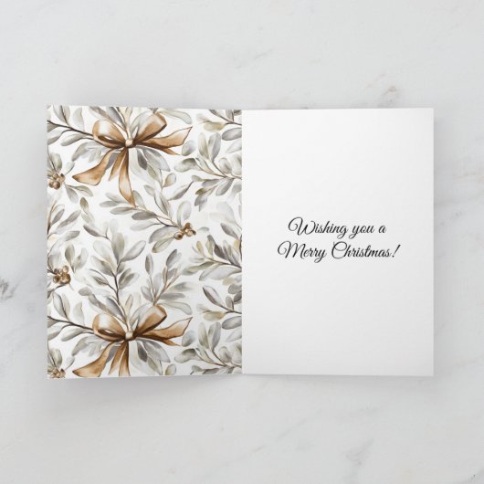 Cream Gingerbread Christmas Bows カード (内部)