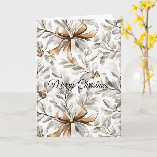 Cream Gingerbread Christmas Bows カード (黄色い花)