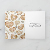 Cream Gingerbread Christmas Hearts  カード (内部)
