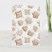 Cream Gingerbread Christmas  Hearts Snowflakes カード (裏面)
