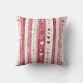 Cream Girly Pink Red Flowers Hearts   クッション (裏面)