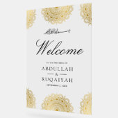 Cream Gold Asian Motif Muslim Wedding Welcome アクリルサイン (傾斜)