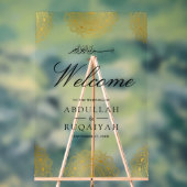 Cream Gold Asian Motif Muslim Wedding Welcome アクリルサイン (ニュートラル)